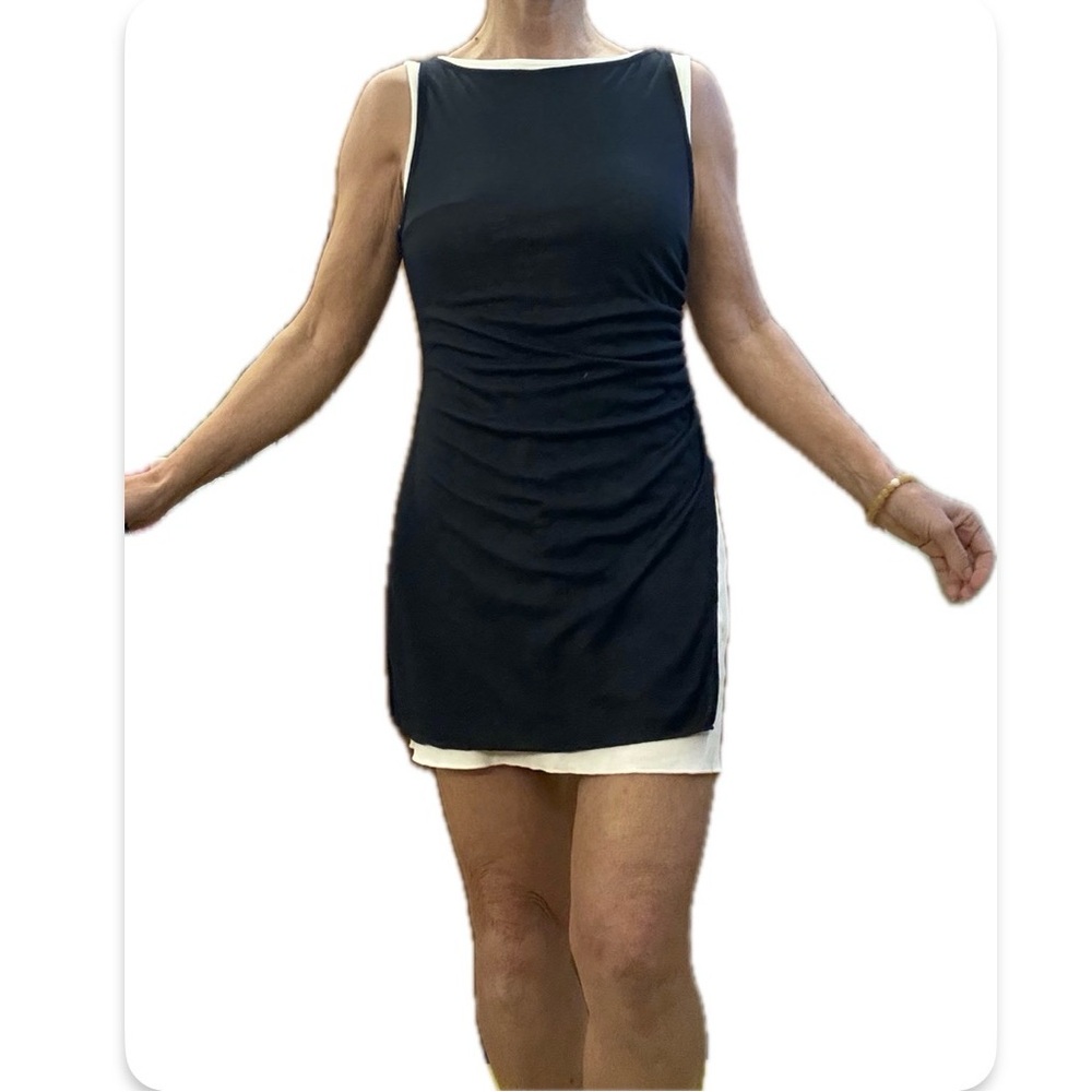 Cider Black and White Mini Dress